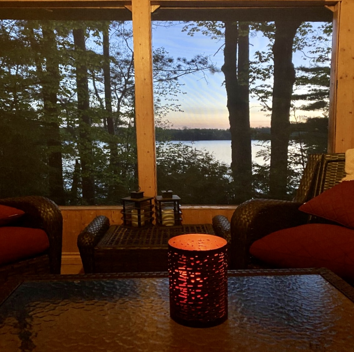 Enclosed Sunroom overlooking the lake